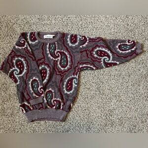 Fire Island 90s Sweater Paisley Vintage Size M - Made in USA
